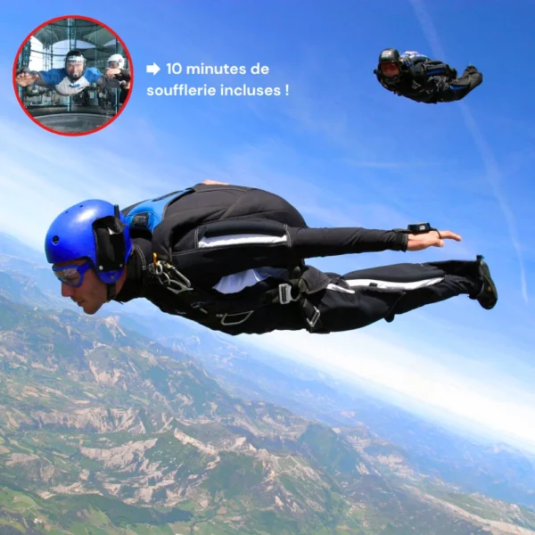 Cours de parachutisme PAC à Tallard – progression accompagnée en chute